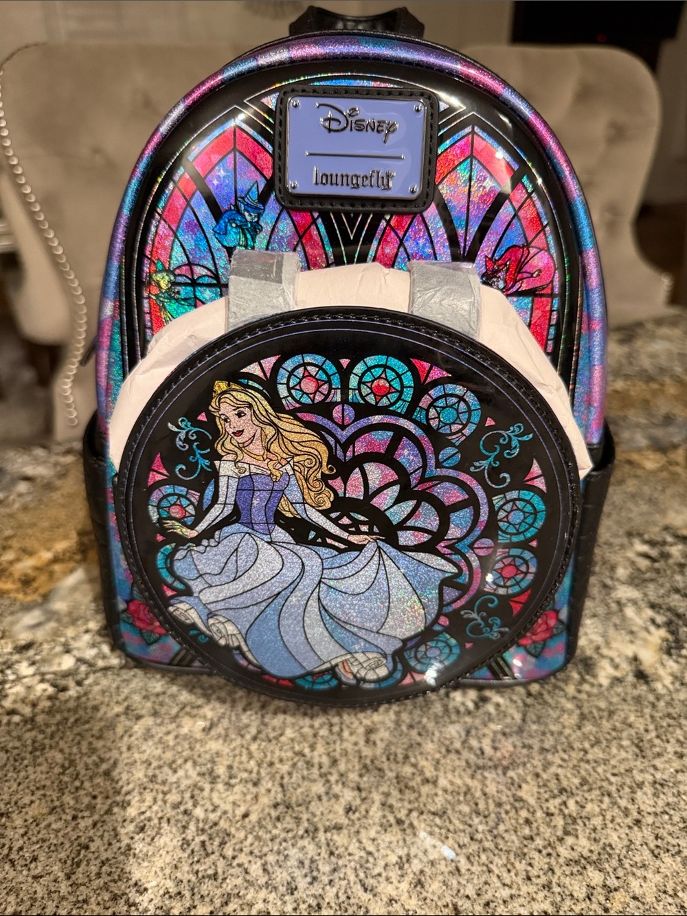 ✨ Loungefly Disney Princess Stained Glass: Sleeping Beauty Mini-Backpack | New ✨